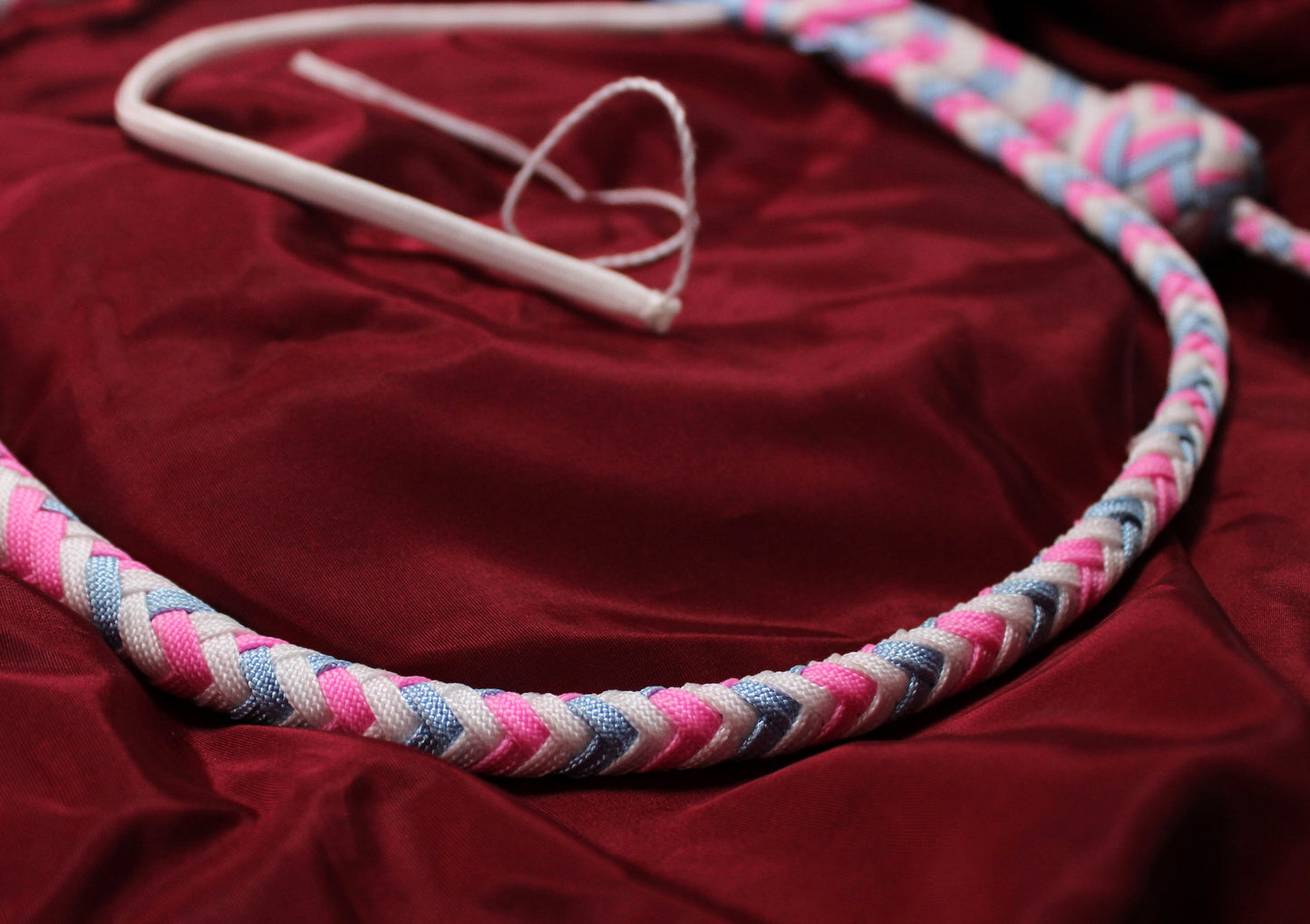 Blue, white, pink paracord whip