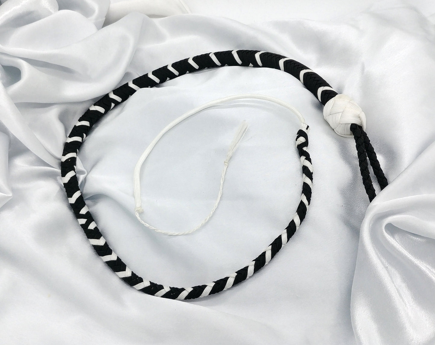 Black and white paracord whip